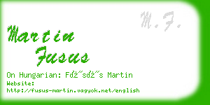 martin fusus business card